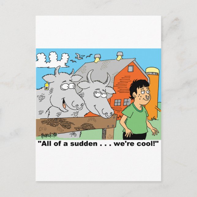 CARTE POSTALE ANGLE DE VACHE / NEZ / AGRICULTEUR KID CARTOON GIF (Devant)