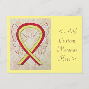 Carte postale Angle ruban de sensibilisation rouge