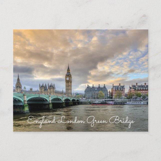 Carte Postale Angleterre London Green Bridge sur l'eau de mer Ca (Devant)