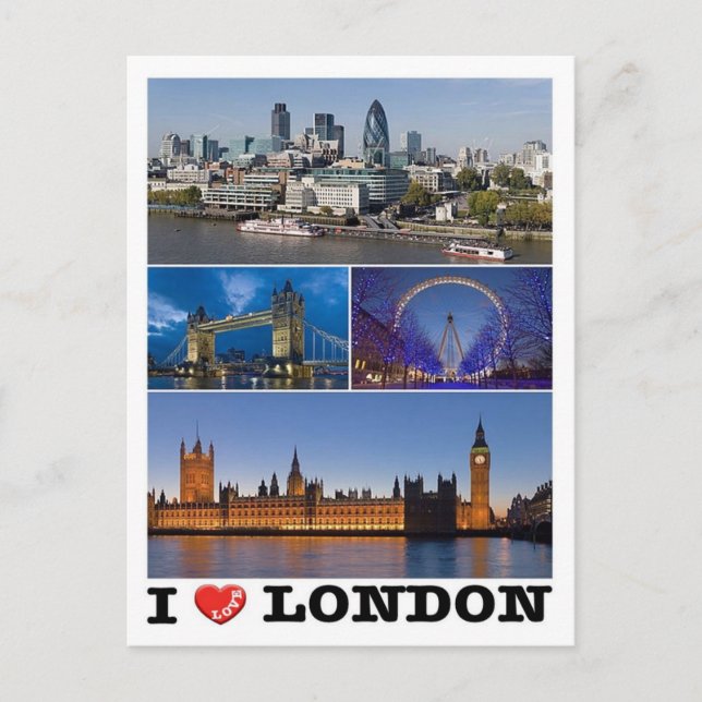 Carte Postale Angleterre - Londres - I Love - (Devant)