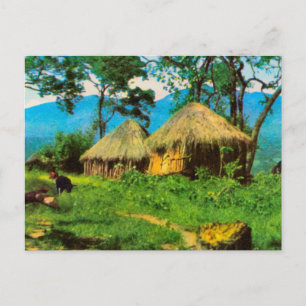 Carte Postale Angola, Village traditionnel, plateau de Benguela