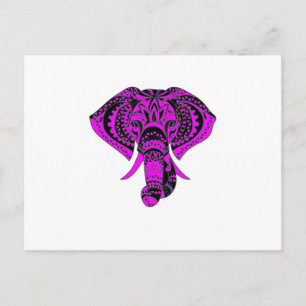Carte Postale Animal Eléphant Violet