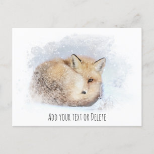 Carte Postale *~* Animal Red Fox Ap18 Abstrait Wildlife Snowy