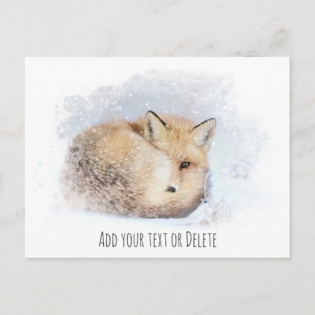 Carte Postale *~* Animal Red Fox Ap18 Abstrait Wildlife Snowy (Devant)