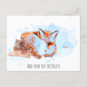 Carte Postale *~* Animal Red Fox Ap18 Artistic Wildlife Text 