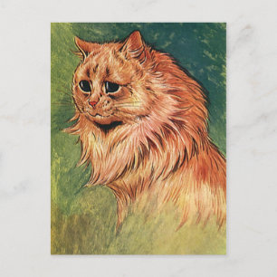 Carte Postale Animaux de compagnie vintages, Chat orange à long 