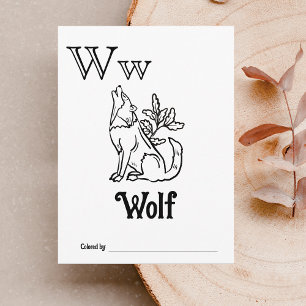 Carte Postale Animaux des bois ABC Coloration Activité du Baby s