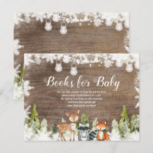 Carte Postale Animaux d'hiver Wood Snowflakes Livres pour bébé