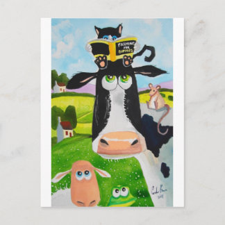 Carte Postale Animaux mignons peignant la grenouille de moutons