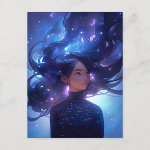 Carte Postale Anime Girl Fabriquée En Étoiles