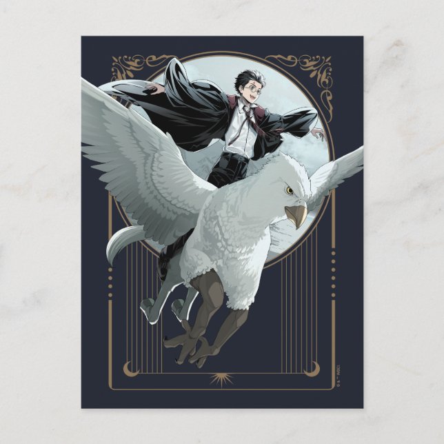 Carte Postale Anime HARRY POTTER™ Voler avec Buckbeak (Devant)