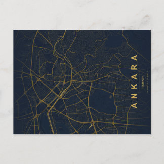 Carte Postale Ankara Turkey Map Minimal