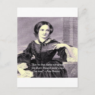 Carte Postale Ann Bronte "Rose Épine" Citation de Sagesse Cadeau