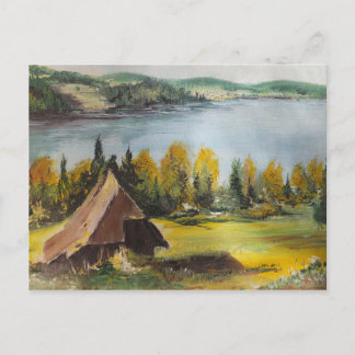 Carte Postale Ann Hayes Peinture Chalet Sur Le Lac