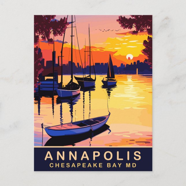Carte Postale Annapolis, Baie de Chesepeake, Maryland, Voyage (Devant)