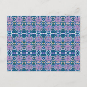 Carte Postale Anneaux clairs Effet Holographique bleu clair Art