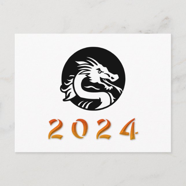 Carte Postale Année chinoise du dragon 2024 (Devant)