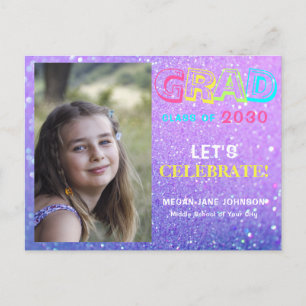 Carte Postale Année d'obtention du diplôme fille du collège de l