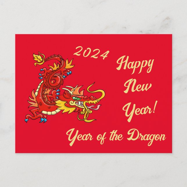 Carte Postale Année du dragon (Devant)