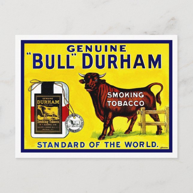 Carte Postale Années 1890 - Bull Durham publicité pour le tabac (Devant)