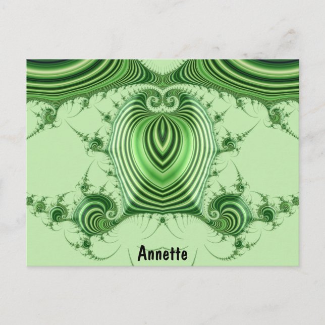 Carte Postale ANNETTE ~ Motif de conception 3D ~ Verts de Noël ~ (Devant)