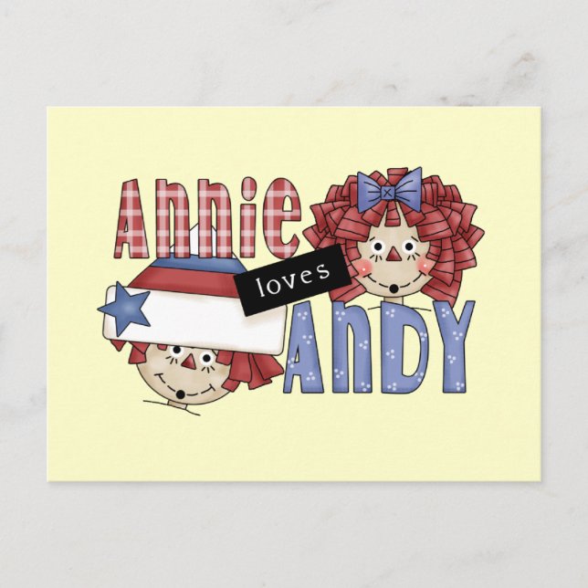Carte Postale Annie aime Andy Tshirts et cadeaux (Devant)