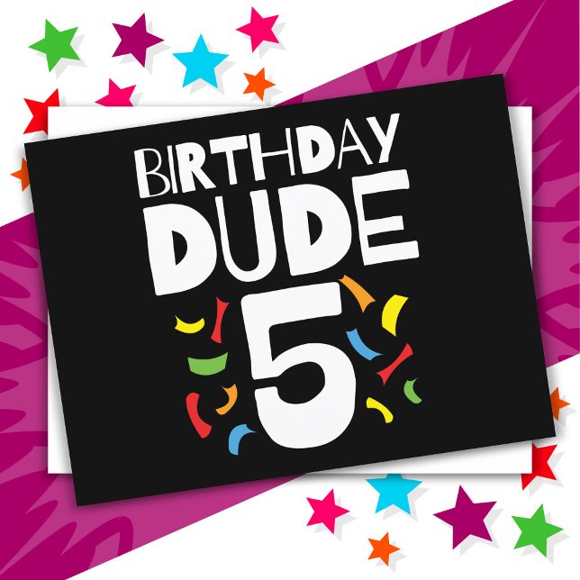 Carte Postale Anniversaire 5 ans garçon fête Anniversaire Dude 5 (Créateur téléchargé)
