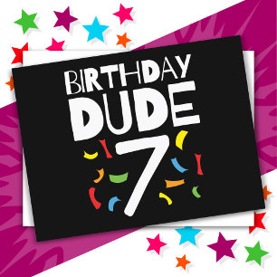 Carte Postale Anniversaire 7 ans garçon fête Anniversaire mec 7