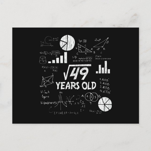 Carte Postale Anniversaire 7 ans Racine carrée de 49 - 7 ans Bda (Devant)