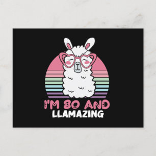 Carte Postale Anniversaire 80 ans Llamazing Lama 80 ans