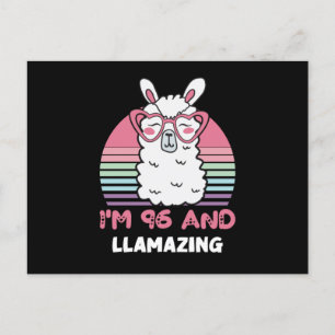 Carte Postale Anniversaire 96 ans Llamazing Lama 96 ans