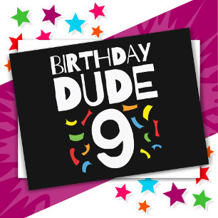 Carte Postale Anniversaire 9 ans garçon fête Anniversaire mec 9