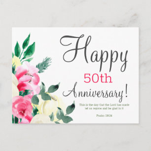 Carte postale Anniversaire Bible Florale Verse