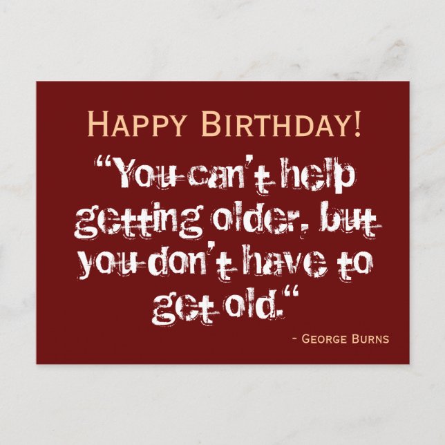 Carte postale Anniversaire - Burns (Devant)