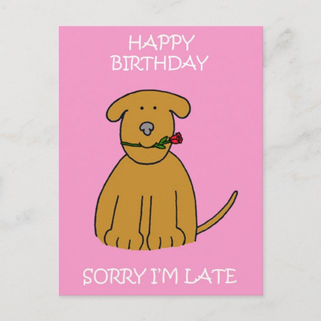 Carte Postale Anniversaire Cartoon Puppy (Devant)