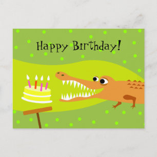 Carte Postale Anniversaire d'alligator