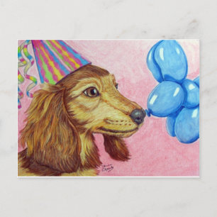 Carte postale Anniversaire Daschund