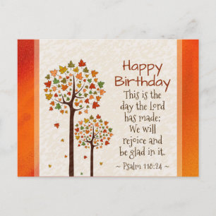 Carte Postale Anniversaire d'automne Inspirant Psaume de la Bibl