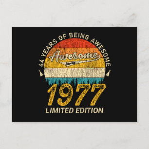 Carte Postale anniversaire de 44 ans 1977 stupéfiant depuis 44e 