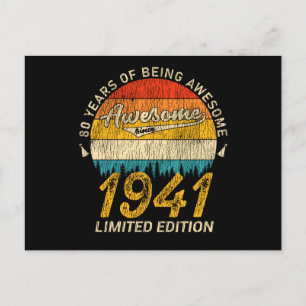 Carte Postale anniversaire de 80 ans 1941 stupéfiant depuis 80e 