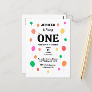 Carte Postale anniversaire de ballon coloré joyeux