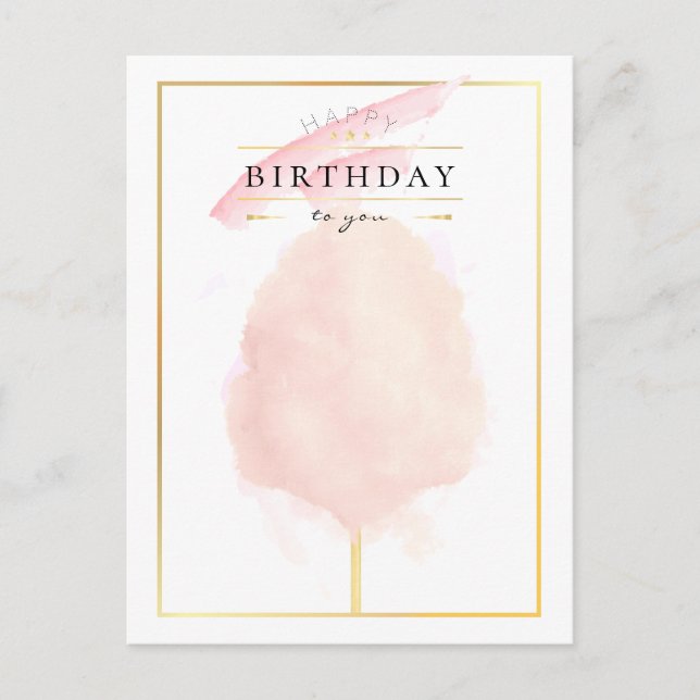 Carte Postale Anniversaire de cognons d'aquarelle élégant (Devant)