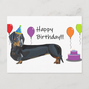 Carte Postale Anniversaire de Dachshund