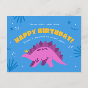 Carte Postale Anniversaire de Dinosaur Kiddie