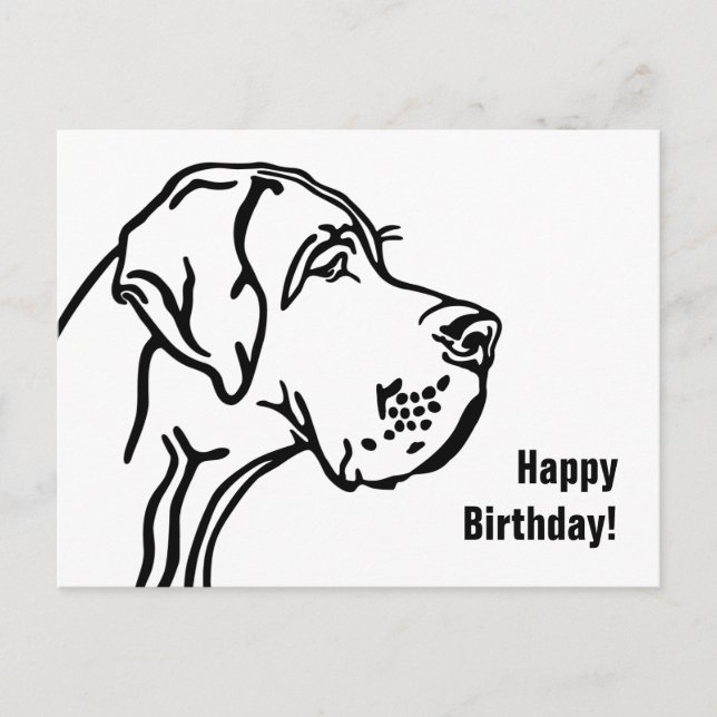 Carte Postale Anniversaire de Great Dane (Devant)