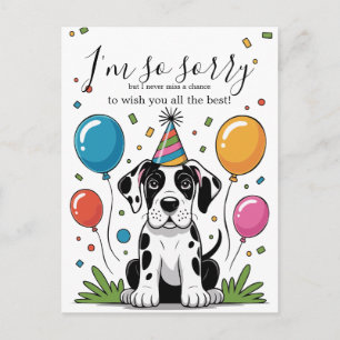 Carte Postale Anniversaire de Great Dane chiot