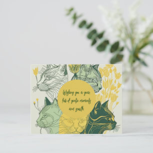 Carte Postale Anniversaire de la amoureuse de chats bohème