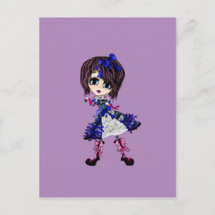 Carte Postale anniversaire de la fille de Kawaii - personnalisé