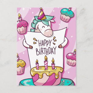 Carte Postale Anniversaire de la licorne