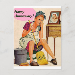 Carte Postale Anniversaire de la ménagère rétro